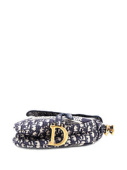 Saddle Handbag Logo Embroidered Oblique Canvas Medium shoulder bag
