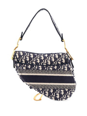 Saddle Handbag Logo Embroidered Oblique Canvas Medium shoulder bag