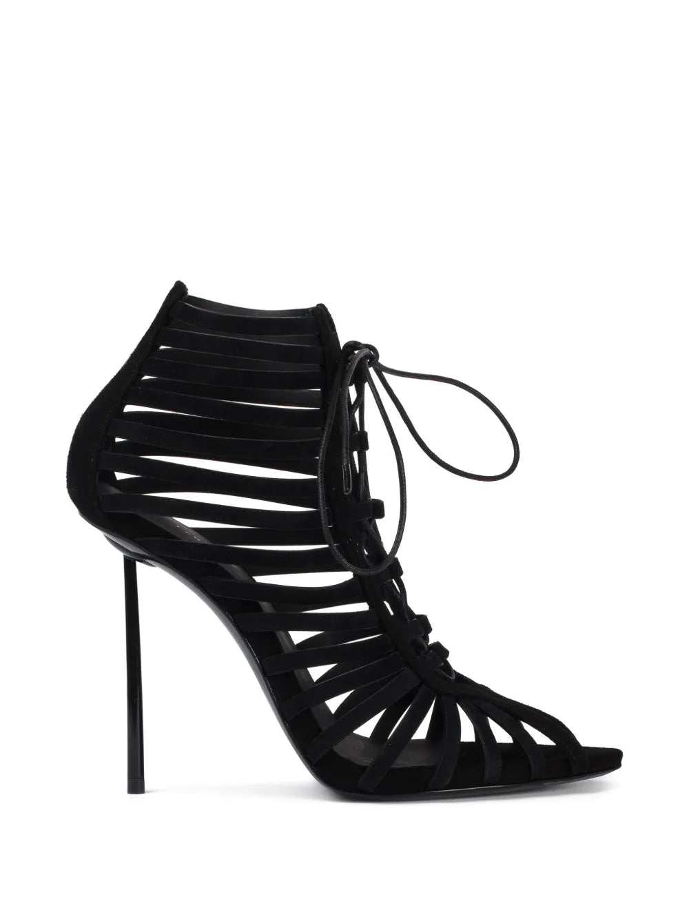 Cage lace-up ankle boots