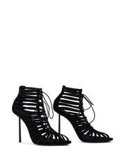 Cage lace-up ankle boots