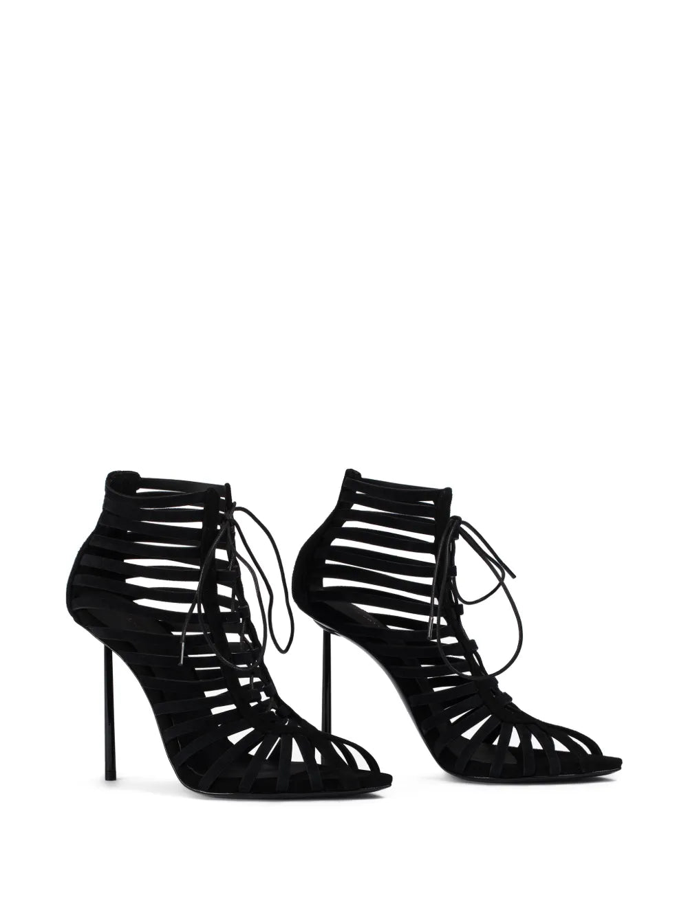 Cage lace-up ankle boots