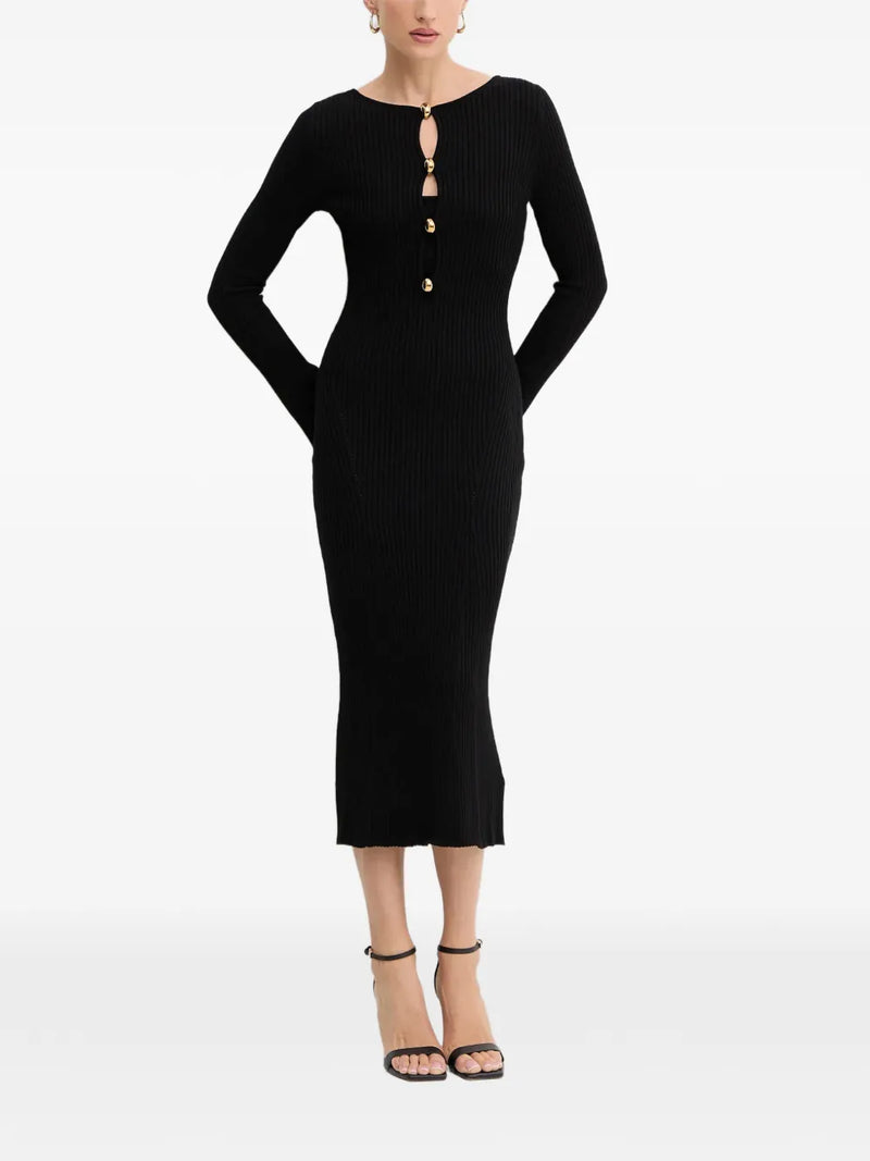buttoned midi dress