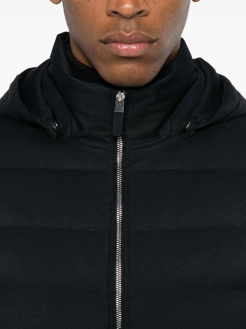 zip-up hooded jacket