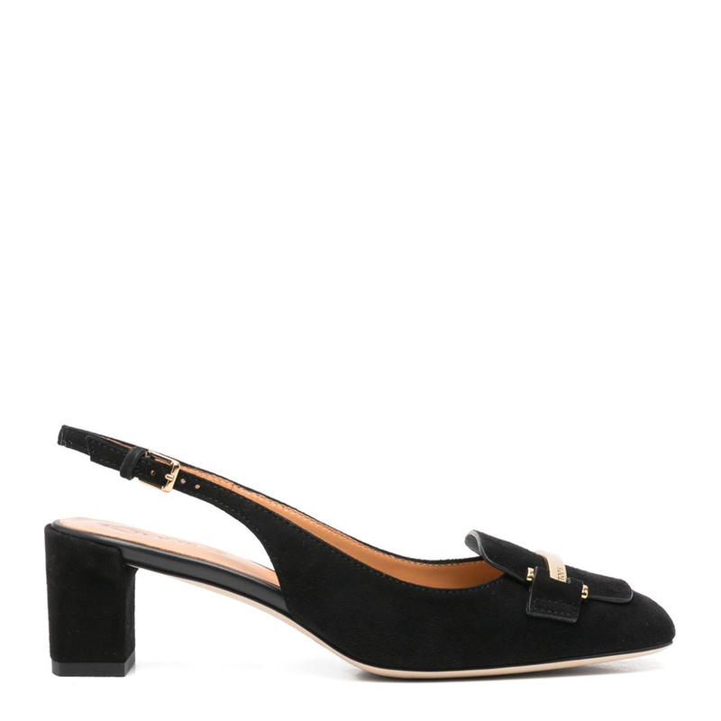 Buckle-Fastening Slingback Strap Low Block Heel