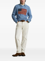 flag-motif sweater