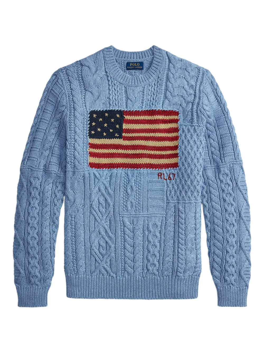 flag-motif sweater