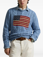flag-motif sweater