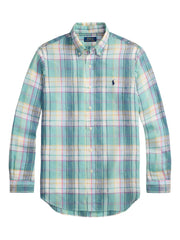 plaid button-down shirt