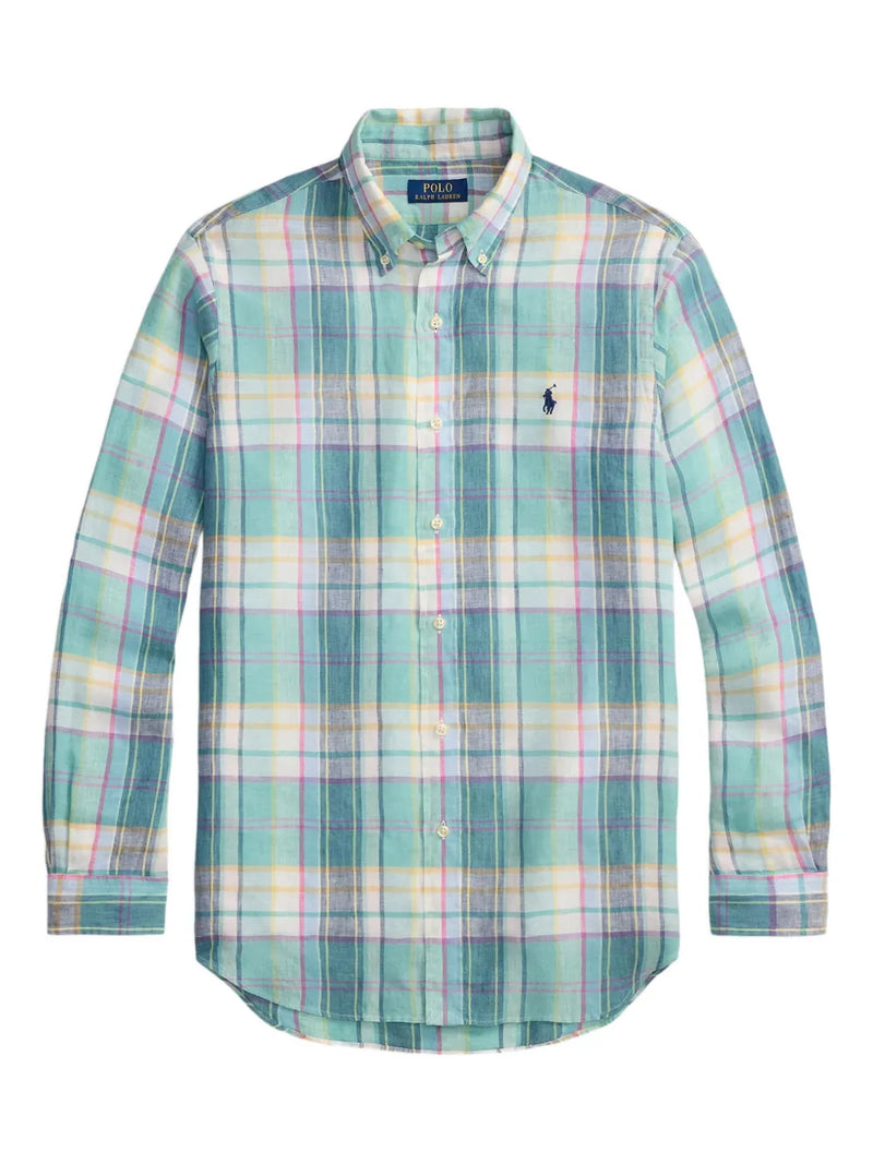 plaid button-down shirt