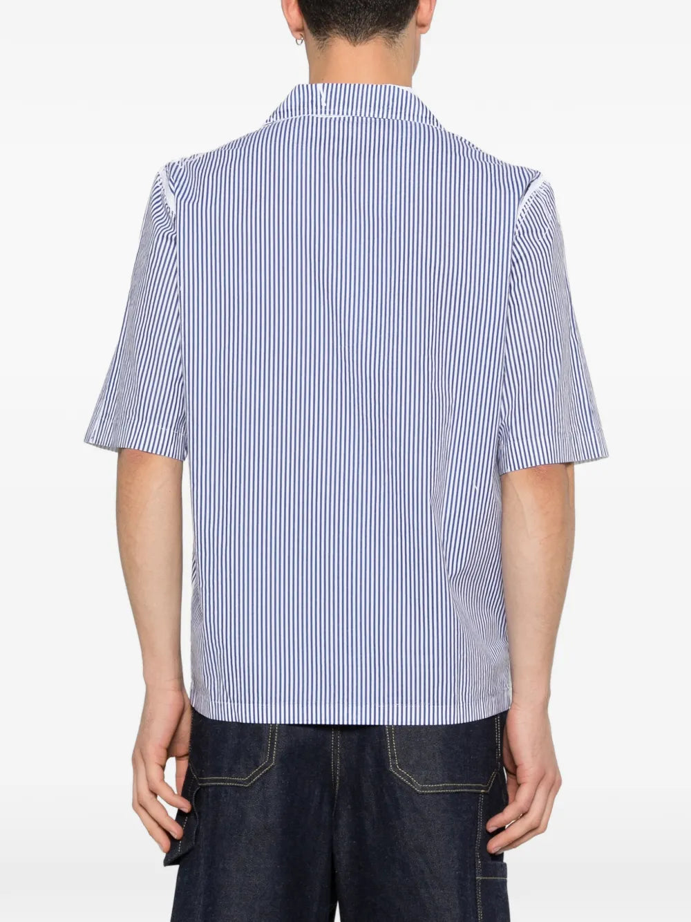 striped revere collar shirt