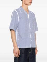 striped revere collar shirt