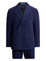pinstriped double-breasted suit