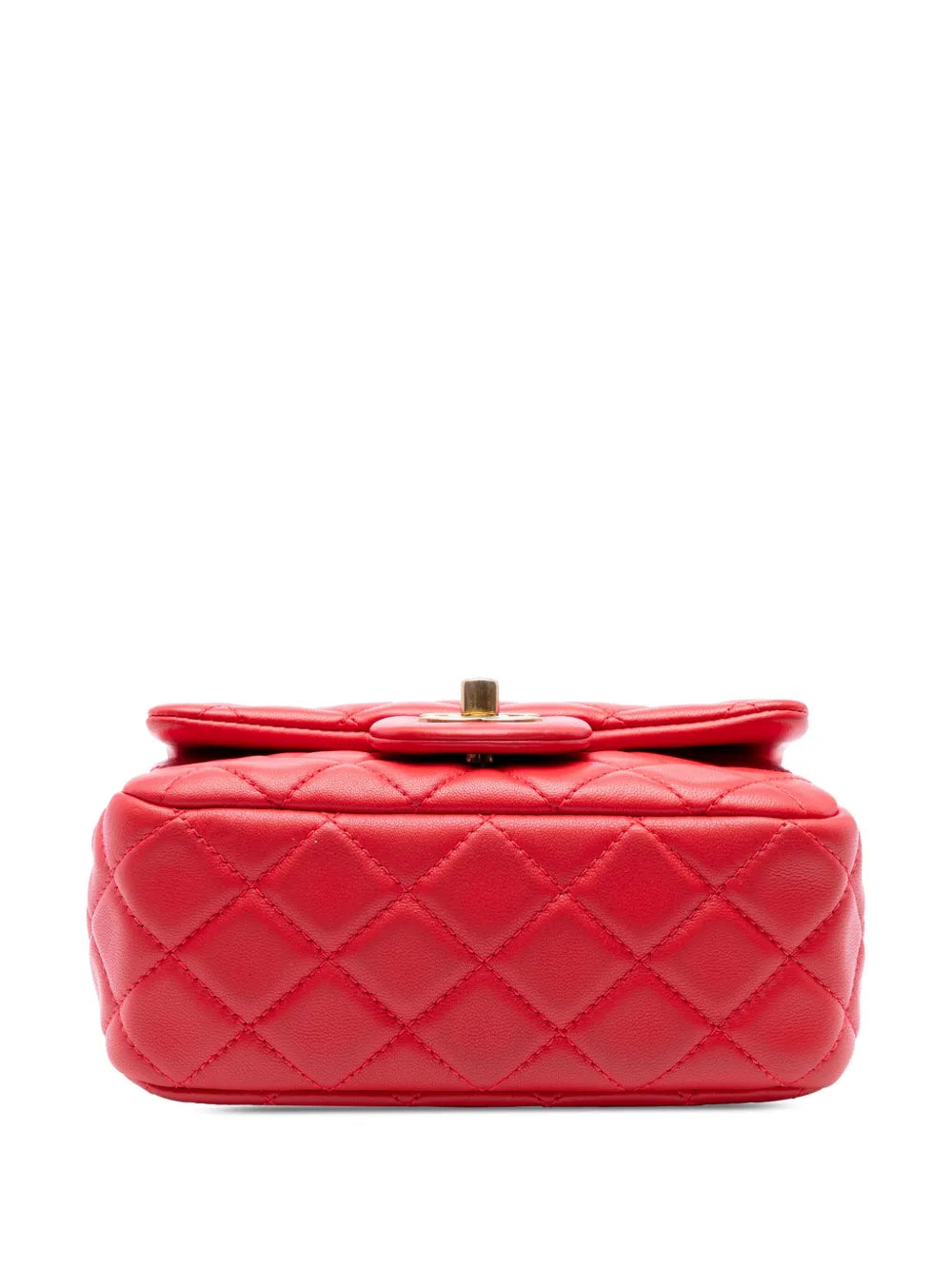 2019 Mini Square Classic Lambskin Pearl Crush Single Flap crossbody bag