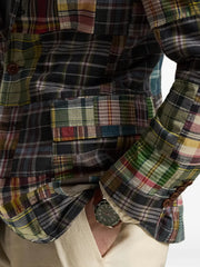 plaid patchwork blazer