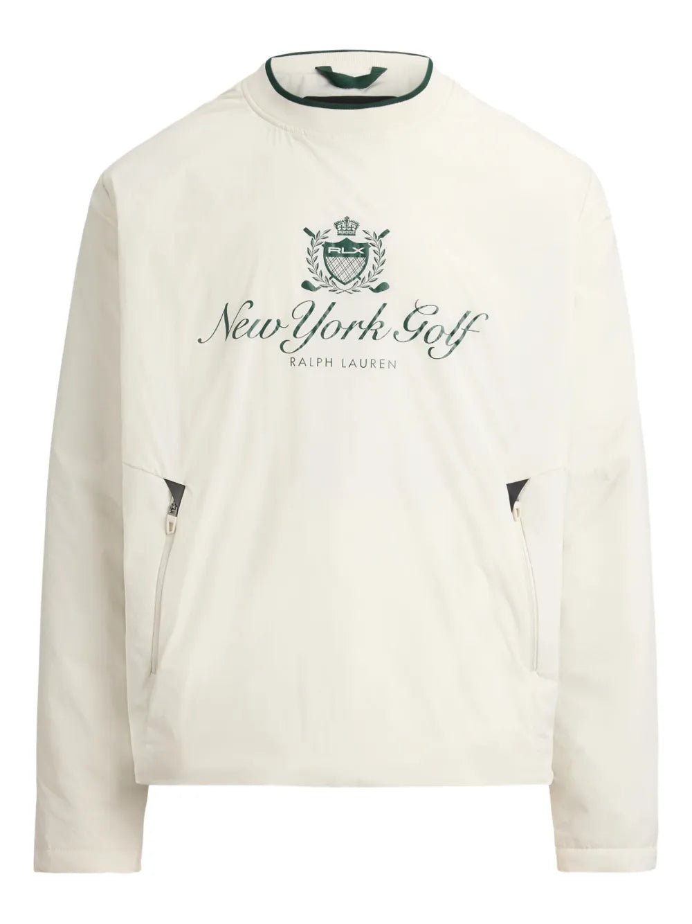 crew-neck zip-pockets sweatshirt