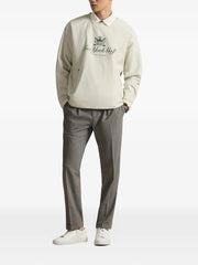 crew-neck zip-pockets sweatshirt