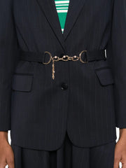 pinstripe single-breasted blazer