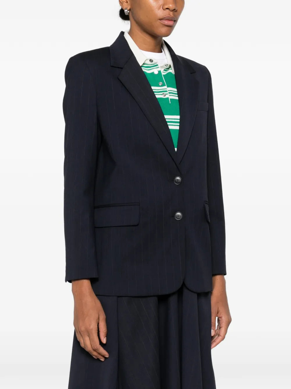 pinstripe single-breasted blazer