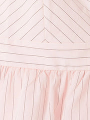 striped V-neck top
