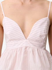 striped V-neck top