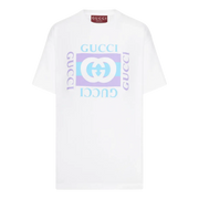 Cotton Jersey T-Shirt with Print in White