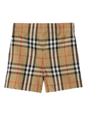 check elasticated-waistband shorts