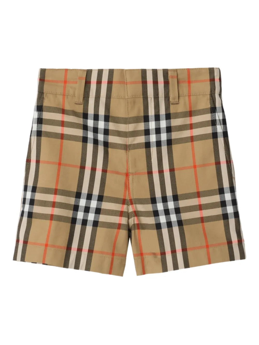 check elasticated-waistband shorts