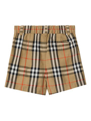 check elasticated-waistband shorts
