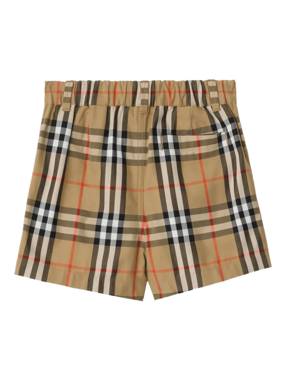 check elasticated-waistband shorts