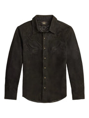 embroidered suede shirt