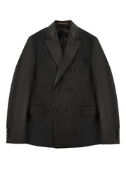 flap pocket wool double-breasted blazer