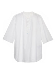 band-collar raw-cut shirt
