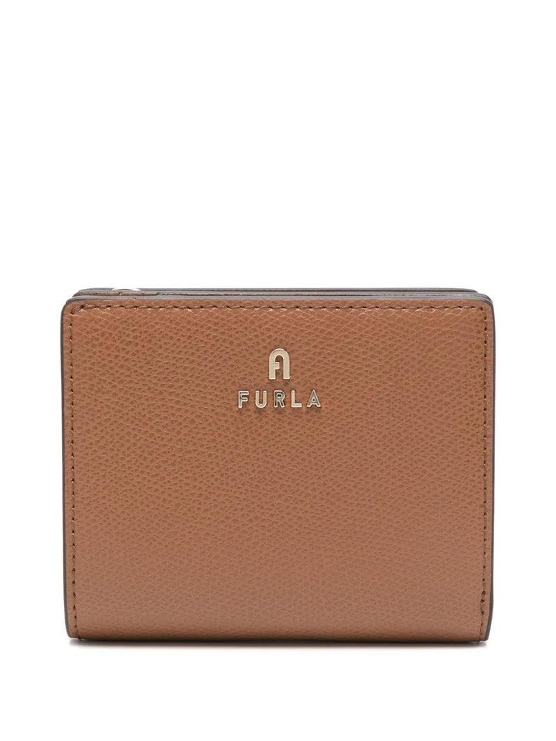 Camelia compact logo-plaque wallet