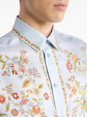 flora-fauna-print silk shirt