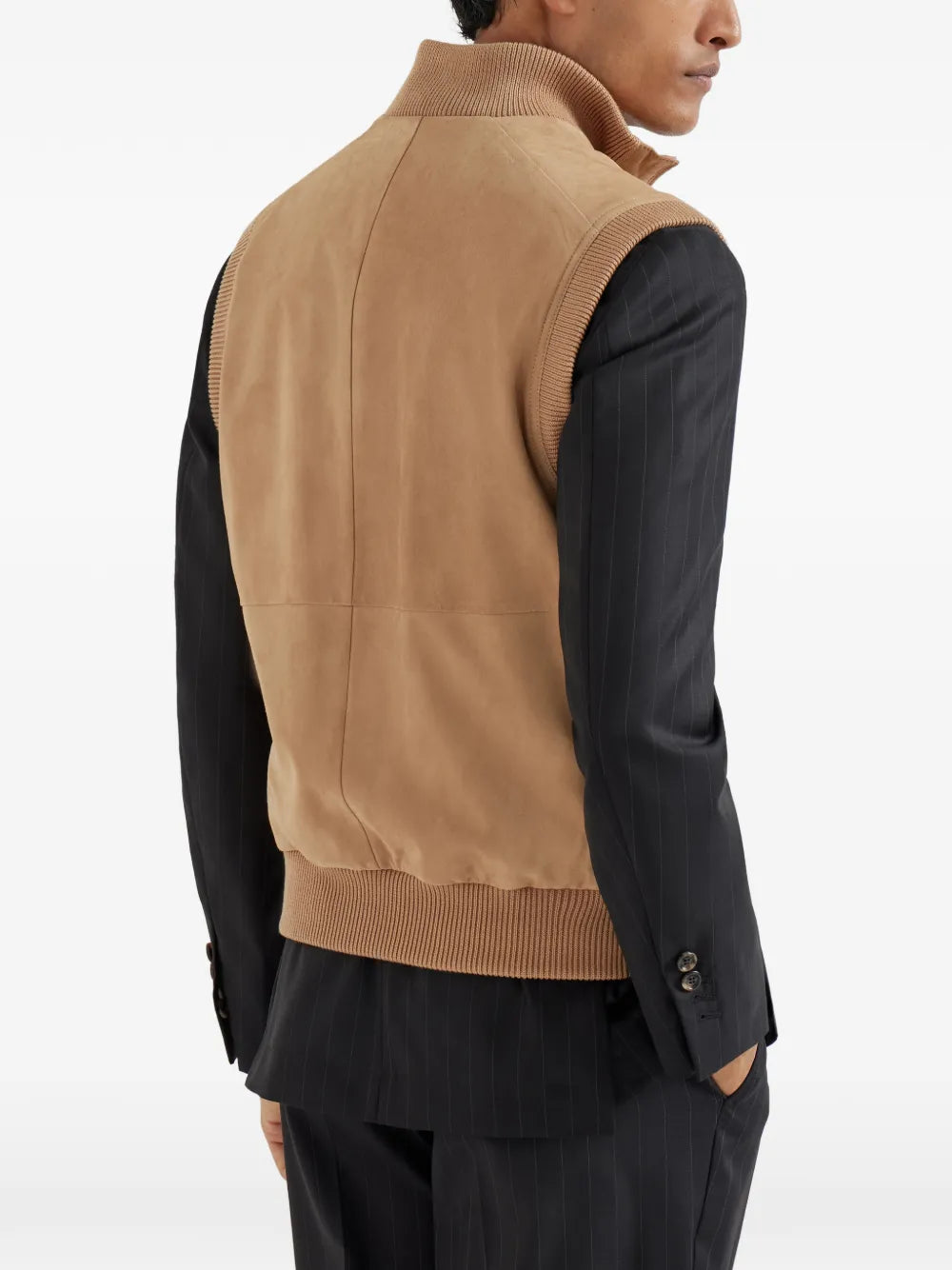 suede padded gilets