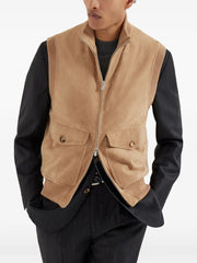 suede padded gilets