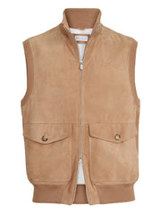 suede padded gilets