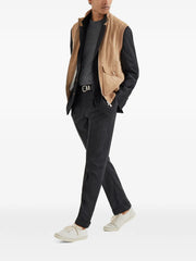 suede padded gilets