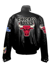 Chicago Bulls leather puffer jacket