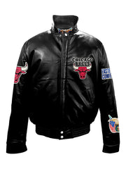 Chicago Bulls leather puffer jacket