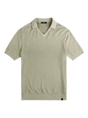 ribbed collar v-neck T-Shirt