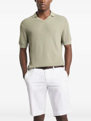 ribbed collar v-neck T-Shirt