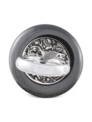 18K white gold De Grisogono diamond and onyx ring
