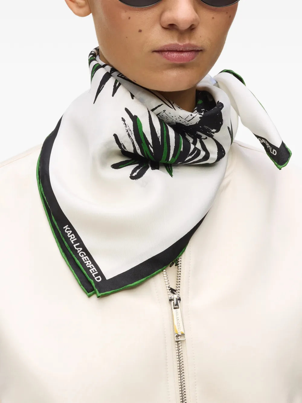 Signature printed silk scarf