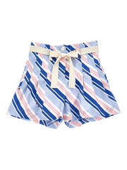 striped-belted shorts