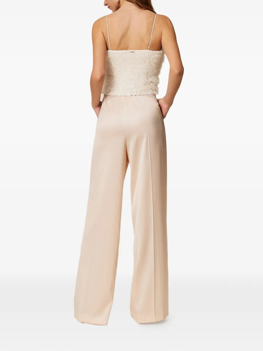 wide-leg satin trousers