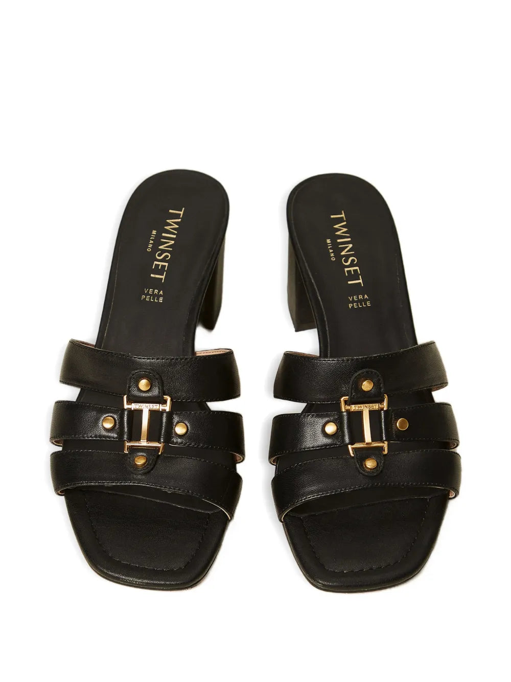 logo-detail leather sandals