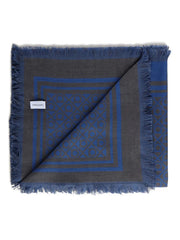 geometric-pattern fringed scarf