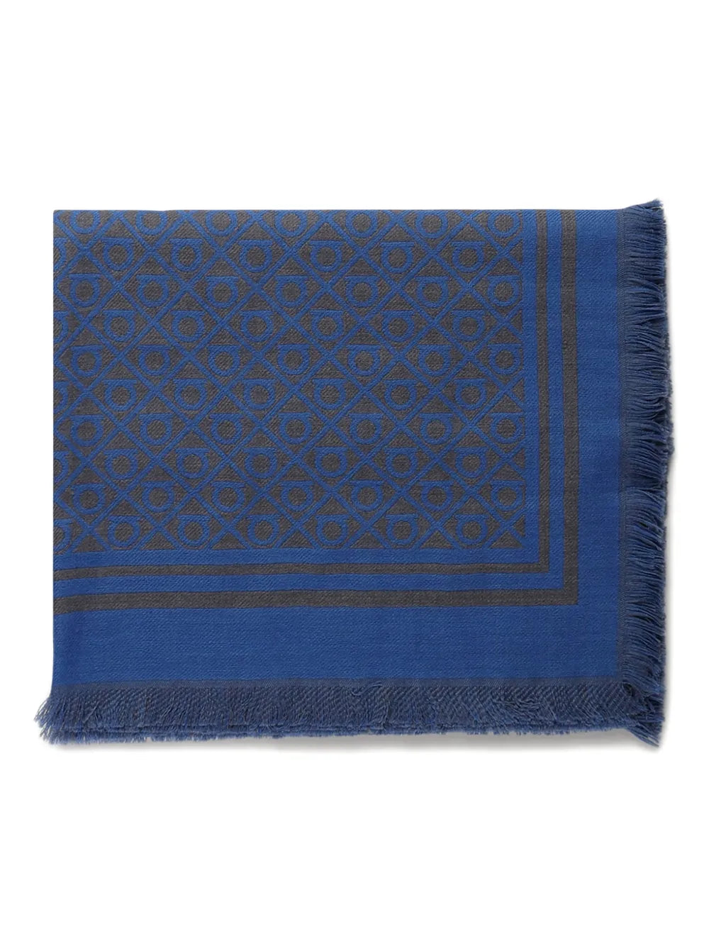 geometric-pattern fringed scarf