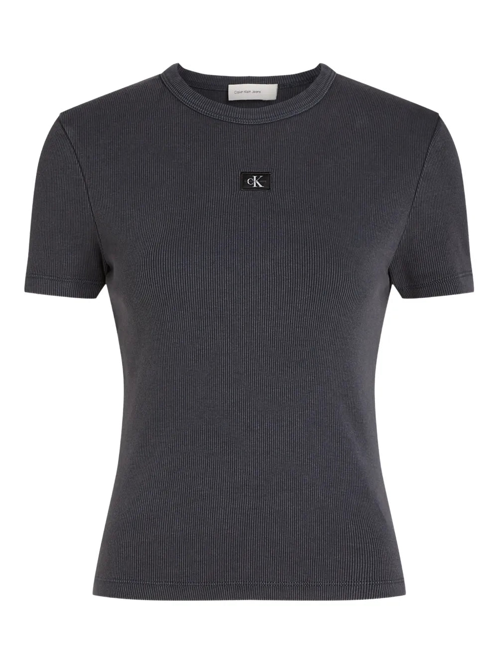 ribbed logo-patch T-Shirt